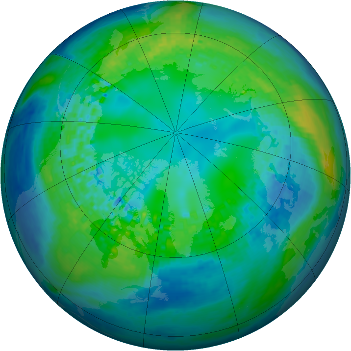 Arctic ozone map for 28 October 2003